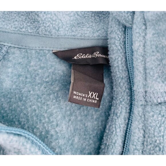 Eddie Bauer Womens 1/4 Zip Pullover Fleece Sweater XXL Light Blue Polyester - Picture 2 of 5